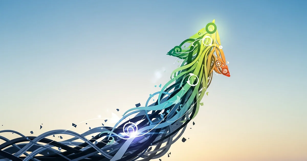 A digital illustration features a colorful, upward-pointing arrow representing progress and positive trends. A digital illustration features a colorful, upward-pointing arrow representing progress and positive trends.