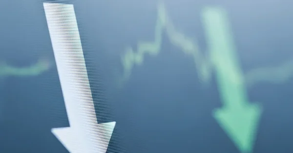 Stock market trends downwards.