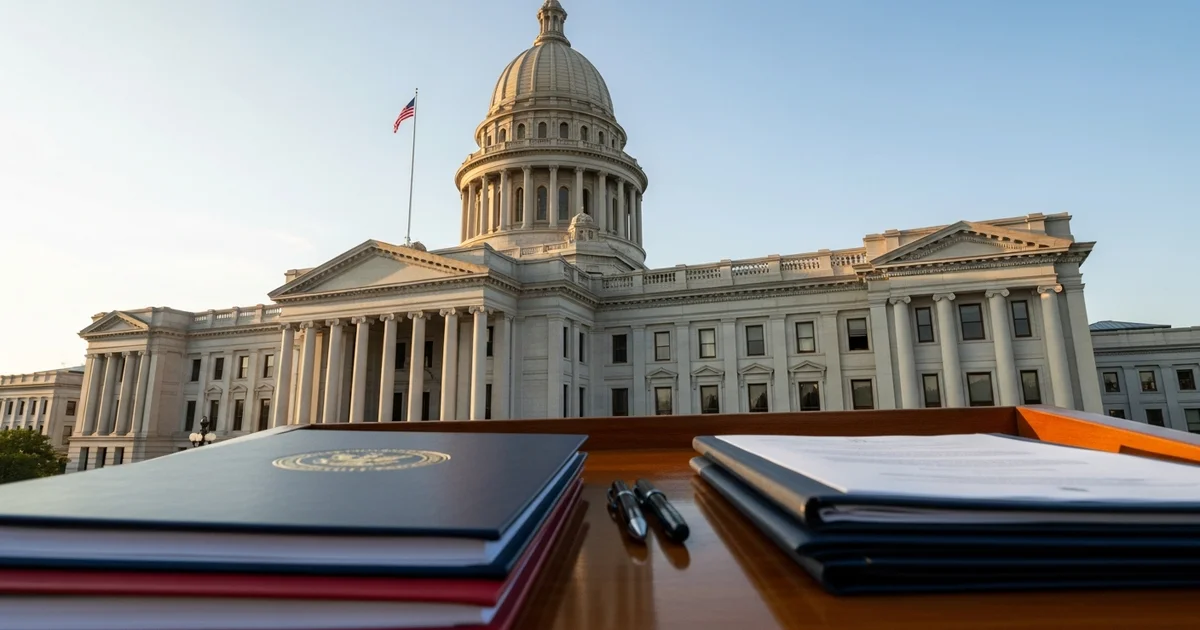 Documents and pens sit on a table in front of a government building. Documents and pens sit on a table in front of a government building.