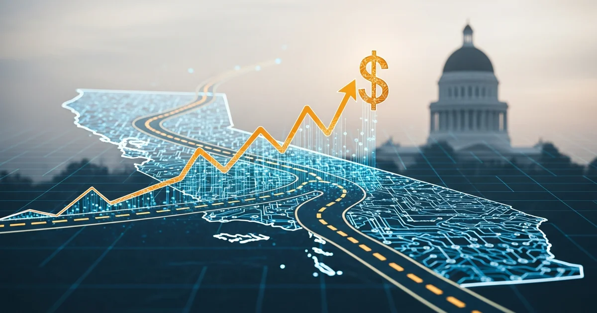 An economic forecast graphic depicts rising financial trends in California as state lawmakers prepare for budget negotiations in Sacramento. An economic forecast graphic depicts rising financial trends in California as state lawmakers prepare for budget negotiations in Sacramento.